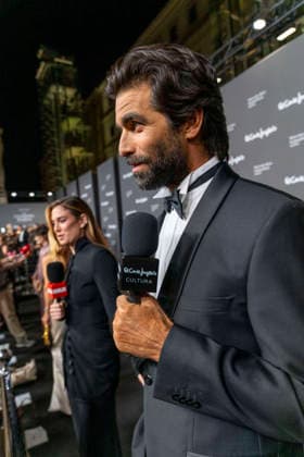 September 18, 2026, Madrid, Madrid, Spain: Actor and model RUBEN CORTADA speaks to the press during the closing party for MBFW Madrid at the Reina SofoÂ­a Museum on September 18, 2026, in Madrid, Spain. Madrid Spain  - ZUMAc312 20260918_zsp_c312_109 Copyright: xOscarxManuelxSanchezx