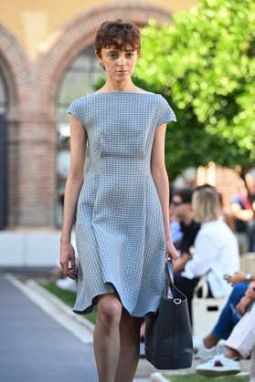 Maison Mesa - Mercedes Benz Fashion Week Madrid, Spain -18 Sept 2026 A model parades with Maison Mesa design during Mercedes Benz Fashion Week Madrid Cibeles Palace in Madrid. Madrid Spain Copyright: xAtilanoxGarciax xSOPAxImagesx PHOTO08587