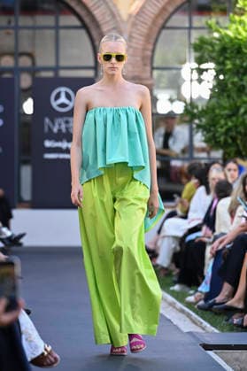 Maison Mesa - Mercedes Benz Fashion Week Madrid, Spain -18 Sept 2026 A model parades with Maison Mesa design during Mercedes Benz Fashion Week Madrid Cibeles Palace in Madrid. Madrid Spain Copyright: xAtilanoxGarciax xSOPAxImagesx PHOTO08609
