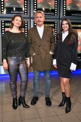 Flonja Kodheli, Astrit Kabashi, and Fiona Gllavica at the premiere of the film *Von Scham und Geld* at the KulturBrauerei Berlin, September 18, 2026 Foto:xM.xBehrensx xFuturexImagex scham_6913