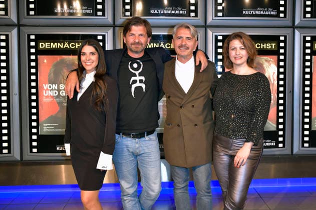 Fiona Gllavica, Visar Morina, Astrit Kabashi, and Flonja Kodheli at the premiere of the film *Von Scham und Geld* at the KulturBrauerei Berlin, September 18, 2026 Foto:xM.xBehrensx xFuturexImagex scham_6921