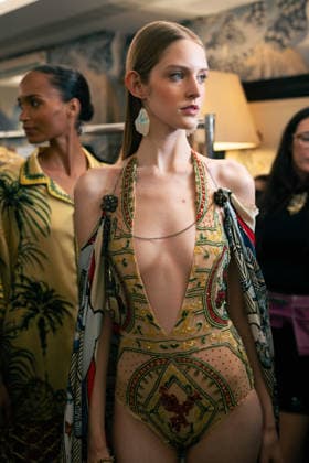 Ginny Litscher Catwalk Show 2026 A model walks the runway at the Ginny Litscher Catwalk Show 2026 at The Haymarket Hotel on September 18, 2026 in London, England., Credit:Lounis Tiar Avalon United Kingtom, London, Haymarket Hotel  Copyright: xLounisxTiarx xAvalonx 1136247414