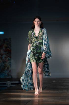 Ginny Litscher Catwalk Show 2026 A model walks the runway at the Ginny Litscher Catwalk Show 2026 at The Haymarket Hotel on September 18, 2026 in London, England., Credit:Lounis Tiar Avalon United Kingtom, London, Haymarket Hotel  Copyright: xLounisxTiarx xAvalonx 1136247580