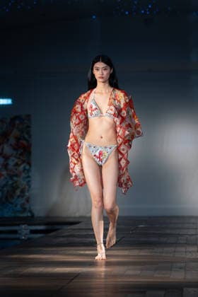 Ginny Litscher Catwalk Show 2026 A model walks the runway at the Ginny Litscher Catwalk Show 2026 at The Haymarket Hotel on September 18, 2026 in London, England., Credit:Lounis Tiar Avalon United Kingtom, London, Haymarket Hotel  Copyright: xLounisxTiarx xAvalonx 1136247588