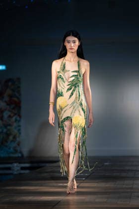 Ginny Litscher Catwalk Show 2026 A model walks the runway at the Ginny Litscher Catwalk Show 2026 at The Haymarket Hotel on September 18, 2026 in London, England., Credit:Lounis Tiar Avalon United Kingtom, London, Haymarket Hotel  Copyright: xLounisxTiarx xAvalonx 1136247612