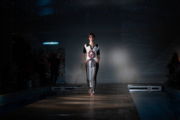 Ginny Litscher Catwalk Show 2026 A model walks the runway at the Ginny Litscher Catwalk Show 2026 at The Haymarket Hotel on September 18, 2026 in London, England., Credit:Lounis Tiar Avalon United Kingtom, London, Haymarket Hotel  Copyright: xLounisxTiarx xAvalonx 1136247639