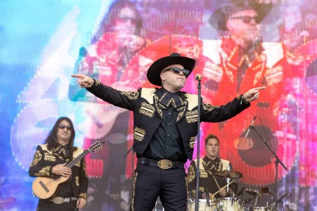 September 18, 2026, Chicago, Illinois, USA: KEN HORNE, MATT CAUGHTHRAN and JARED SHAVELSON of Mariachi El Bronx during Riot Fest Music Festival in Chicago, Illinois Chicago USA  - ZUMAs135 20260918_zap_s135_062 Copyright: xDanielxDeSloverx