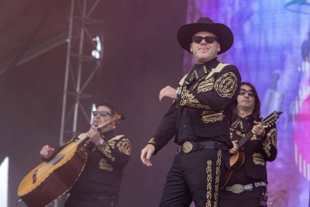 September 18, 2026, Chicago, Illinois, USA: VINCENT HILDALGO, MATT CAUGHTHRAN and KEN HORNE of Mariachi El Bronx during Riot Fest Music Festival in Chicago, Illinois Chicago USA  - ZUMAs135 20260918_zap_s135_058 Copyright: xDanielxDeSloverx