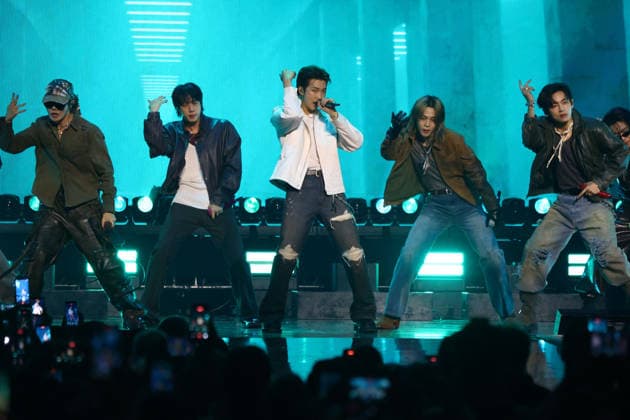 BTS performs on stage during the iHeartRadio Music Festival Concerts at T-Mobile Arena in Las Vegas, Nevada on Friday, September 18, 2026s.  LAV20260918049 JAMESxATOA
