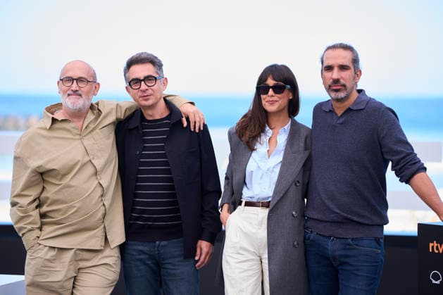 September 19, 2026, Madrid, Madrid, Spain: Belen Cuesta, Javier Camara, Berto Romero, Javier Ruiz Caldera attended 5 minutos mas Photocall during 74th San Sebastian International Film Festival at Kursaal Palace on September 19, 2026 in Donostia San Sebastian, Spain Madrid Spain - ZUMAg15_ 20260919_zaf_g15_132 Copyright: xJackxAbuinx