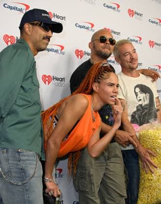 iHeartRadio Music Festival, night 2 Arrivals for the iHeartRadio Music Festival, night 2 at T-Mobile arena. 19 Sep 2026 Pictured: (L-R) Ape Drums, America Foster, Walshy Fire and Diplo of Major Lazer.  Copyright: xThexMegaxAgencyxMBS MEGAx
