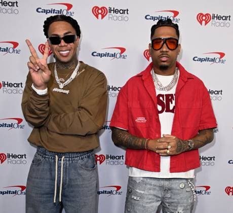 iHeartRadio Music Festival, night 2 Arrivals for the iHeartRadio Music Festival, night 2 at T-Mobile arena. 19 Sep 2026 Pictured: Helabusador (L) and Rey Tony of Los Titi.  Copyright: xThexMegaxAgencyxMBS MEGAx