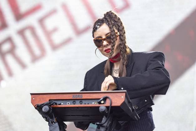 September 19, 2026, Chicago, Illinois, USA: ERICA MANCINI of Gogol Bordello during Riot Fest Music Festival in Chicago, Illinois Chicago USA  - ZUMAs135 20260919_zap_s135_113 Copyright: xDanielxDeSloverx