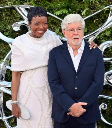 George Lucas ad his wife Mellody Hobson attend the Lucas Museum of Narrative Art opening night at Exposition Park in Los Angeles on Saturday, September 19, 2026.  LAP2026091918 JIMxRUYMEN