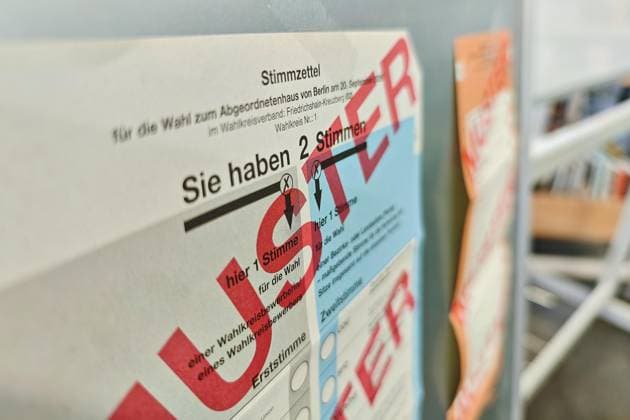 Berlin, Germany, September 20, 2026 2026 House of Representatives election in the capital Sample ballot at a Berlin polling place for the House of Representatives election Copyright: xdtsxNachrichtenagenturx dts_135328
