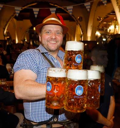O™zapft is —Round Two at the Barrel-Tapping Ceremony with Frank Zander at the Oktoberfest at the Hofbräuhaus Berlin