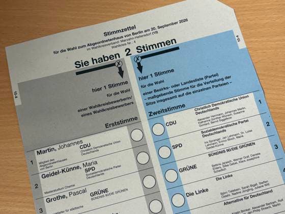 September 20, 2026, Ballot for the 2026 House of Representatives election, in the Marzahn-Hellersdorf district, District 4, Berlin, Germany