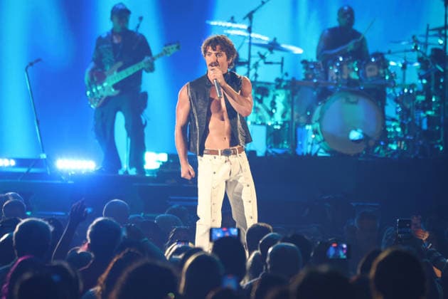 Benson Boone performs on stage during the iHeartRadio Music Festival Concerts at T-Mobile Arena in Las Vegas, Nevada on Saturday, September 19, 2026.  LAV20260919006 JAMESxATOA