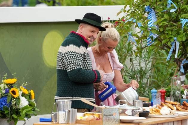 ZDF Fernsehgarten 2026: Chef Johann Lafer and Andrea Kiwi Kiewel on ZDF Fernsehgarten with the theme Oktoberfest on September 20, 2026, in Mainz, Rhineland-Palatinate