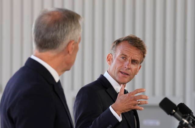 September 20, 2026, Saint-Pierre, France: French President Emmanuel Macron, right, looks to ..Prime Minister Mark Carney as he delivers remarks in Saint-Pierre, Saint-Pierre-et-Miquelon, a French territory 20 kilometres off the southern coast of Newfoundland, on Sunday, Sept.20, 2026. Saint-Pierre France - ZUMAc35_ 20260920_zaf_c35_077 Copyright: xAdrianxWyldx