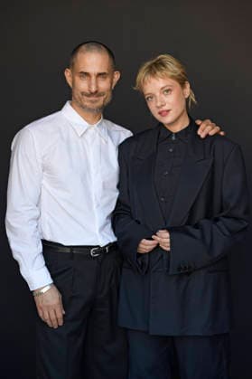 Clemens Schick and Jella Haase from the Krux Cast during an exclusive photo shoot at the 74th San Sebastián International Film Festival (Festival Internacional de Cine de San Sebastián) at the Hotel Maria Cristina in San Sebastián, September 20, 2026 Foto:xC.xNiehausx xFuturexImagex krux_6938