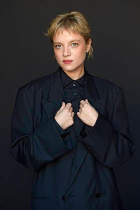 Jella Haase from the Krux Cast during an exclusive photo shoot at the 74th San Sebastián International Film Festival (Festival Internacional de Cine de San Sebastián) at the Hotel Maria Cristina in San Sebastián, September 20, 2026 Foto:xC.xNiehausx xFuturexImagex krux_6948