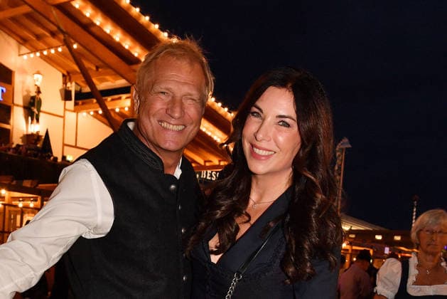 Gerhard Leinauer and Alexandra Polzin during the 2026 Oktoberfest in front of the Almauftrieb at Theresienwiese on September 20, 2026, in Munich, Germany; Oktoberfest: the Almauftrieb at Theresienwiese in Munich, Germany