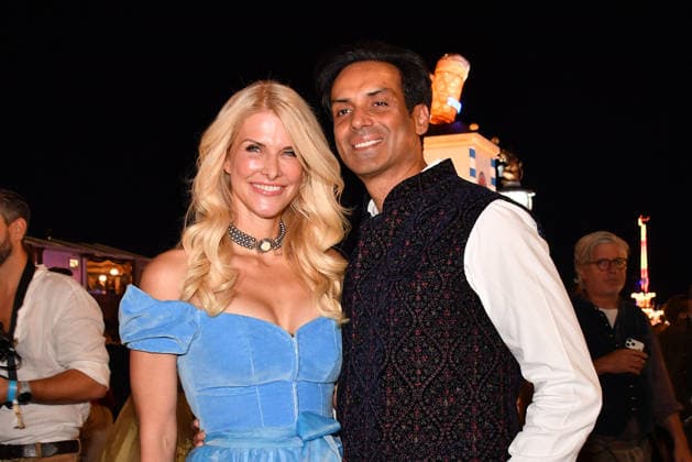 Natascha Gruen and Param Multani during the 2026 Oktoberfest in front of the Almauftrieb at Theresienwiese on September 20, 2026, in Munich, Germany; Oktoberfest: the Almauftrieb at Theresienwiese in Munich, Germany