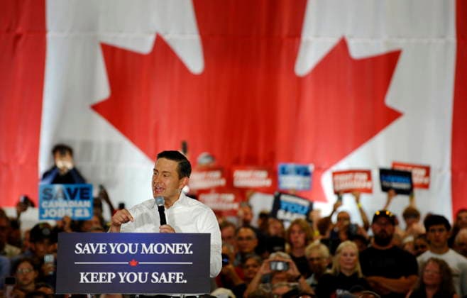September 20, 2026, Brantford, On, Canada: Conservative Party leader Pierre Poilievre appears at a rally in Brantford, Ont. on Sunday, September 20, 2026. Brantford Canada  - ZUMAc35_ 20260920_zaf_c35_174 Copyright: xIanxStewartx