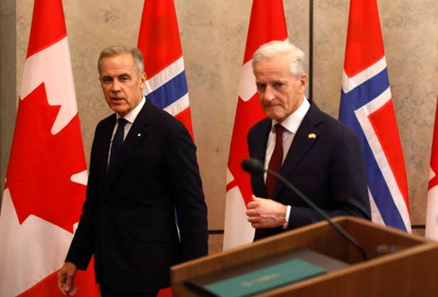 September 20, 2026, Ottawa, On, CANADA: Prime Minister Mark Carney, left, and Prime Minister of Norway Jonas Gahr Store arrive at a joint news conference on Parliament Hill in Ottawa on Sunday, Sept. 20, 2026. Ottawa CANADA  - ZUMAc35_ 20260920_zaf_c35_225 Copyright: xPatrickxDoylex