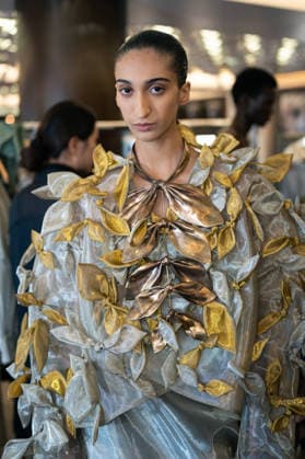 Model Backstage At Rory William Docherty Catwalk Show 2026 - London A model is seen backstage at the Rory William Docherty Catwalk Show 2026 in London, England on September 20, 2026. Photo by Lounis Tiar ABACAPRESS.COM London United Kingdom  Copyright: xLounisPhotography ABACAx