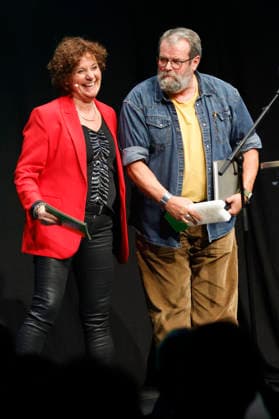 Steffi Neu and Jochen Malmsheimer at the 10th Recklinghäuser Hurz Comedy Award ceremony at the Ruhrfestspielhaus in Recklinghausen, September 21, 2026 Foto:xT.xSchröerx xFuturexImagex hurz_6958