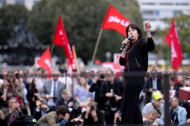 Elif Eralp, Die Linke Campaign Wrap-Up DEU, Germany, Berlin, September 18, 2026 Elif Eralp, lead candidate for the Left Party (Die Linke) in Berlin, at a rally markin