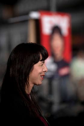 Elif Eralp, The Left Party’s Campaign Wrap-Up, DEU, Germany, Berlin, September 18, 2026 Elif Eralp, lead candidate for the Left Party (Die Linke) in Berlin, at a ra