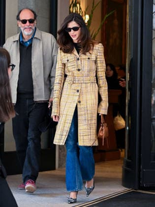 IPA88829507 - Milan, Milan Fashion Week 2026 Celebrities in the City Leaving Palazzo Parigi Pictured: Luca Guadagnino, Benedetta Porcaroli  Copyright: xManuelexMangiarottix xManuelexMangiarottix IPA88829507