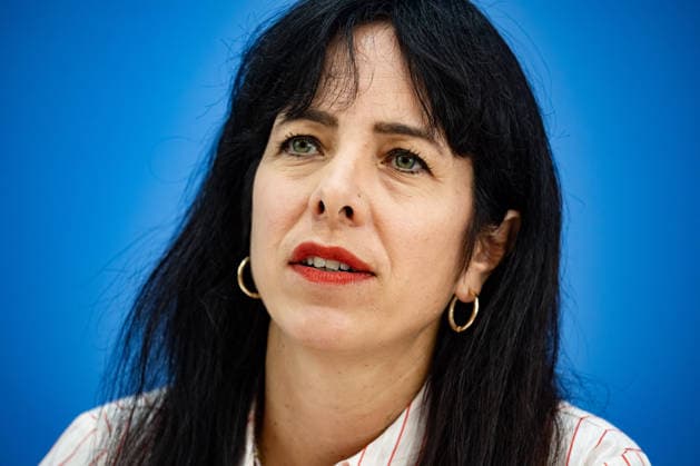Elif Eralp, The Left’s top candidate in Berlin, at the Federal Press Conference in Berlin on September 21, 2026. The Left won the elections in Berlin with about 25.7 percent of the vote and in Mecklenburg-Western Pomerania with about 6.5 of the votes. The Left Party held a press conference at the Federal Press Conference following the elections in Mecklenburg-Western Pomerania and Berlin.