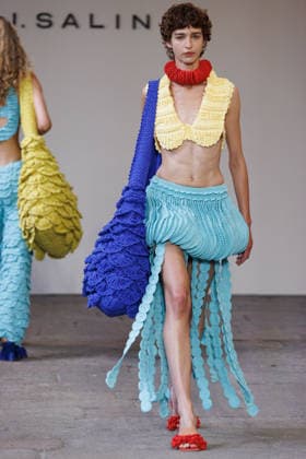 IPA88841771 - Milan, Milan Women™s Fashion Week Spring Summer 2027 - Women™s Fashion, Spring Summer 2027 - J. Salinas fashion show - runway - pictured: Model.  Copyright: xCinziaxCamelax xx IPA88841771