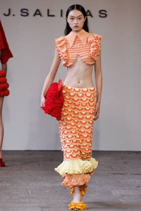 IPA88842032 - Milan, Milan Women™s Fashion Week Spring Summer 2027 - Women™s Fashion, Spring Summer 2027 - J. Salinas fashion show - runway - pictured: Model.  Copyright: xCinziaxCamelax xx IPA88842032