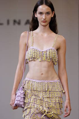 IPA88842442 - Milan, Milan Women™s Fashion Week Spring Summer 2027 - Women™s Fashion, Spring Summer 2027 - J. Salinas fashion show - runway - pictured: Model.  Copyright: xCinziaxCamelax xx IPA88842442
