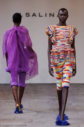 IPA88842737 - Milan, Milan Women™s Fashion Week Spring Summer 2027 - Women™s Fashion, Spring Summer 2027 - J. Salinas fashion show - runway - pictured: Model.  Copyright: xCinziaxCamelax xx IPA88842737
