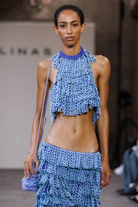 IPA88843045 - Milan, Milan Women™s Fashion Week Spring Summer 2027 - Women™s Fashion, Spring Summer 2027 - J. Salinas fashion show - runway - pictured: Model.  Copyright: xCinziaxCamelax xx IPA88843045