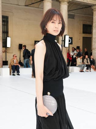 IPA88951384 - Milan, Milan Women™s Fashion Week Spring Summer 2027 - Women™s Fashion, Spring Summer 2027 - SPORTMAX fashion show - guests pictured: Keiko Kitagawa  Copyright: xRiccardoxGiordanox xRiccardoxGiordanox IPA88951384