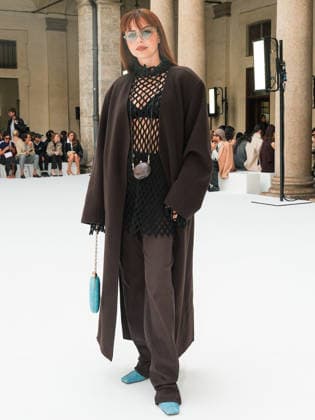 IPA88951402 - Milan, Milan Women™s Fashion Week Spring Summer 2027 - Women™s Fashion, Spring Summer 2027 - SPORTMAX fashion show - guests pictured: Annalisa, singer  Copyright: xRiccardoxGiordanox xRiccardoxGiordanox IPA88951402