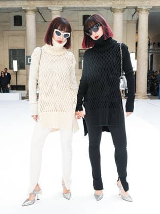 IPA88951378 - Milan, Milan Women™s Fashion Week Spring Summer 2027 - Women™s Fashion, Spring Summer 2027 - SPORTMAX fashion show - guests pictured: Ami Suzuki and Aya Suzuki  Copyright: xRiccardoxGiordanox xRiccardoxGiordanox IPA88951378