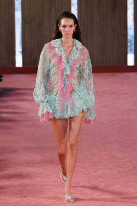 IPA88975332 - Milan, Milan Women™s Fashion Week Spring Summer 2027 - Women™s Fashion, Spring Summer 2027 - Blumarine fashion show - guests - Pictured: model  Copyright: xCinziaxCamelax xx IPA88975332