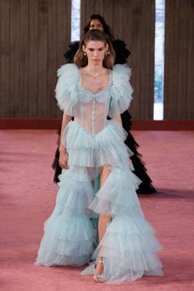 IPA88975379 - Milan, Milan Women™s Fashion Week Spring Summer 2027 - Women™s Fashion, Spring Summer 2027 - Blumarine fashion show - guests - Pictured: model  Copyright: xCinziaxCamelax xx IPA88975379