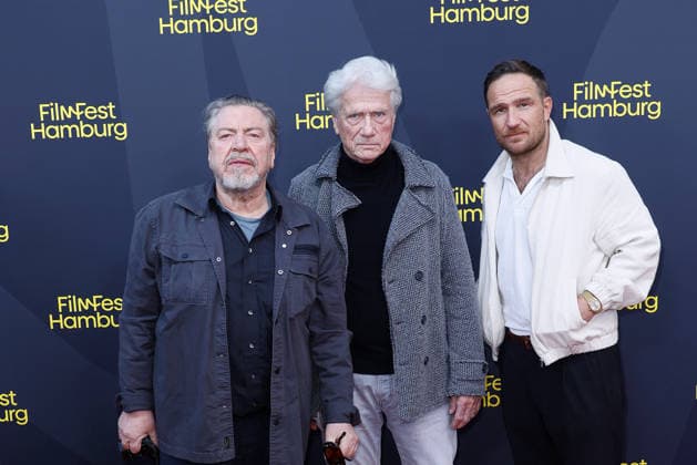 Armin Rohde, Jürgen Prochnow, and Frederick Lau attend the premiere of *Nachtschicht: Sterben verboten* on September 25, 2026, during the 34th Film Festival in Hamburg, Germany. *Nachtschicht* premiere during the 34th Film Festival in Hamburg, Germany