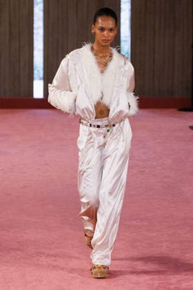 IPA88975561 - Milan, Milan Women™s Fashion Week Spring Summer 2027 - Women™s Fashion, Spring Summer 2027 - Blumarine fashion show - guests - Pictured: model  Copyright: xCinziaxCamelax xx IPA88975561