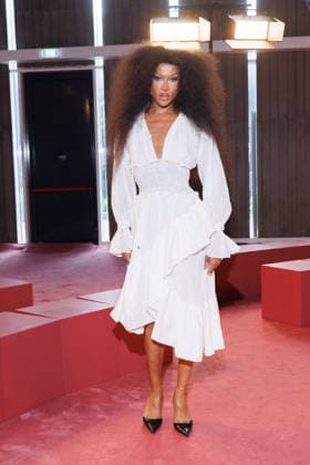 IPA88964294 - Milan, Milan Women™s Fashion Week Spring Summer 2027 - Women™s Fashion, Spring Summer 2027 - Blumarine fashion show - guests - Pictured: Tayce  Copyright: xCinziaxCamelax xx IPA88964294