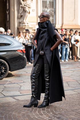Street Style: Sportmax fashion show during the Milan Fashion Week - Womenswear Spring Summer 2027 in Milan, Italy, on 25 September 2026 Street Style: Amina Ladymya is seen outside of the Sportmax fashion show during the Milan Fashion Week - Womenswear Spring Summer 2027 in Milan, Italy, on 25 September 2026., Credit:Stefano Costantino TTL Stefano Costantino Avalon Italy, Milan  Copyright: xStefanoxCostantinoxTTLx xStefanoxCostantinox xAvalonx 1138226824